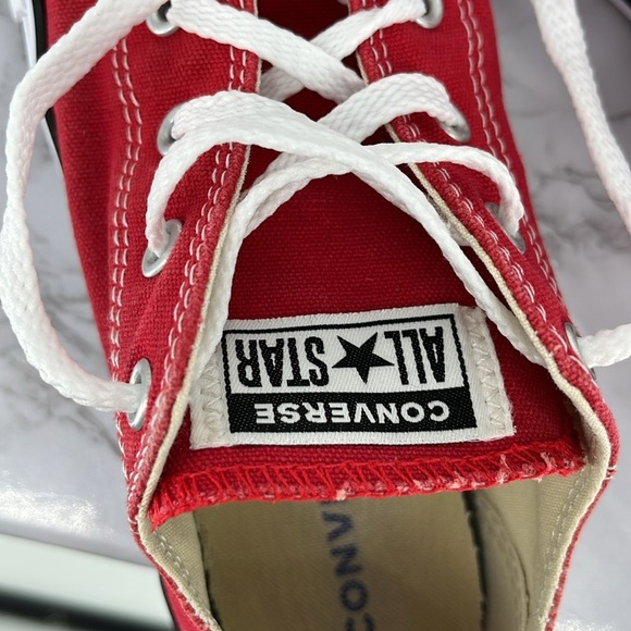 CONVERSE Chuck Taylor All Stars Red White Lows Youth 3 Retro Skater Casual Sk8 - Picture 8 of 10